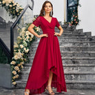 V neck Solid Color Summer Elegance Slim Fit Maxi Dress Long Cocktail Dress Inly