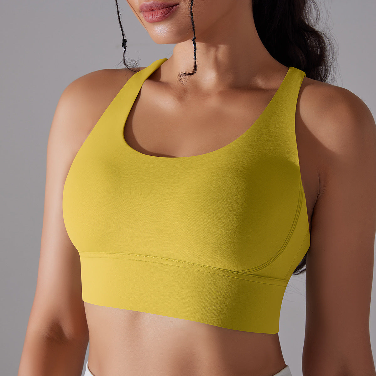 Sous-vêtements de sport effet seconde peau, push-up, sexy, sans coutures, une pièce, bonnet, dos nu, soutien-gorge de yoga, débardeur de course et d'entraînement pour femme