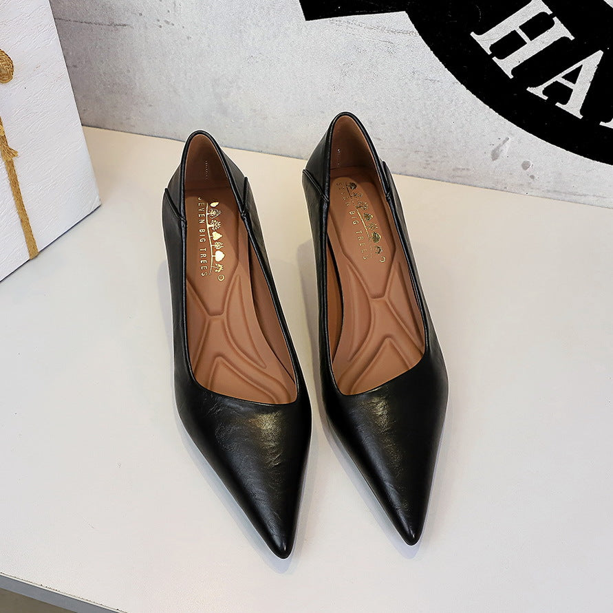 French Work Comfortable All Match Office Work Pointed High Heels Women Stiletto Heel Non Wear Feet Classy Shoes ForestFootwear