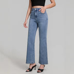 Fashionable All Match High Elastic Blue Jeans for Women Summer Slimming High Rise Women Casual Pants JinRen