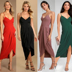 Spring Summer Women Clothing New Fashion Solid Color Strap Dress for Women DreamFashion