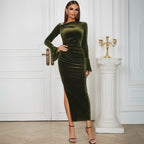 Vêtements pour femmes Robe élégante Automne Hiver Socialite Cocktail Mi-longue