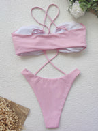 Maillot de bain une pièce uni, bikini, noué, pour femme