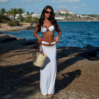 Solid Color Split Swimsuit Women Three Piece Set Lace up Sexy Three Point Bikini JSNX