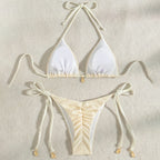Solid Color Tied Bikini Split Swimsuit Women Beach Spring Swimsuit Bikini Alina