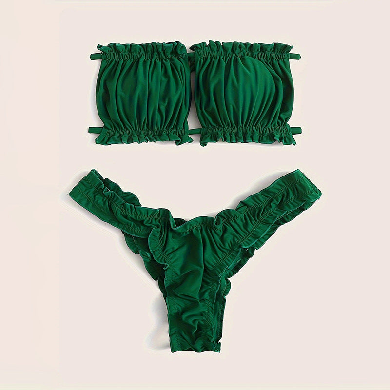 Bikini Lace up Split Swimsuit Women Beach Bikini Alina