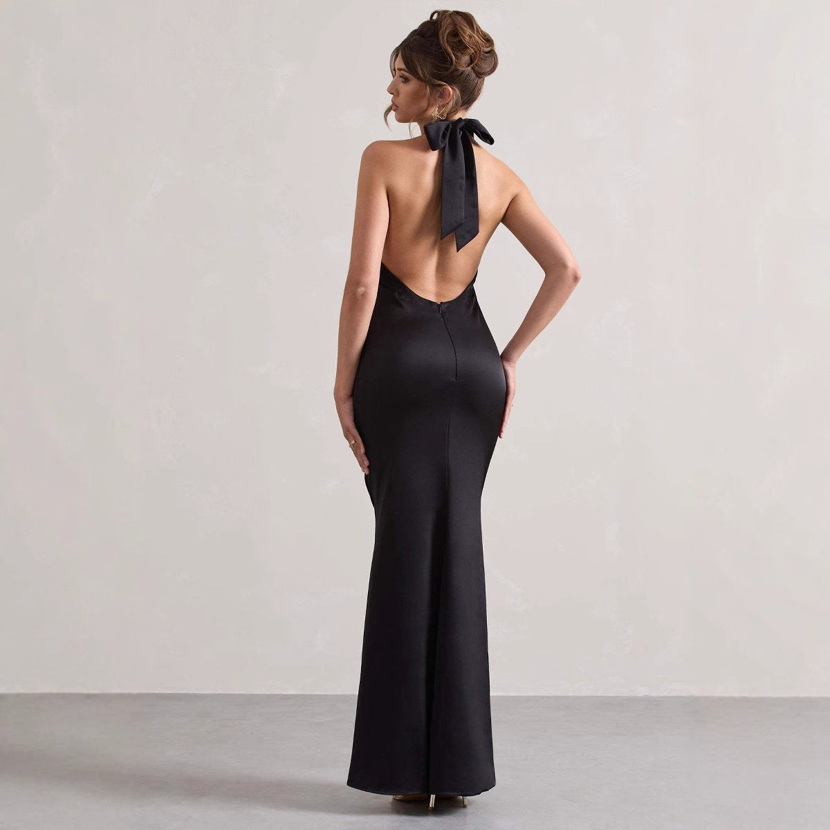 Halter Evening Dress Elegant Slim Dress Cocktail Party Dress