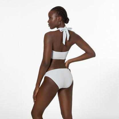 Traje de baño dividido para mujer, primavera, playa, ahuecado, recorte, vacaciones, bikini sexy, traje de baño con cuello halter sexy