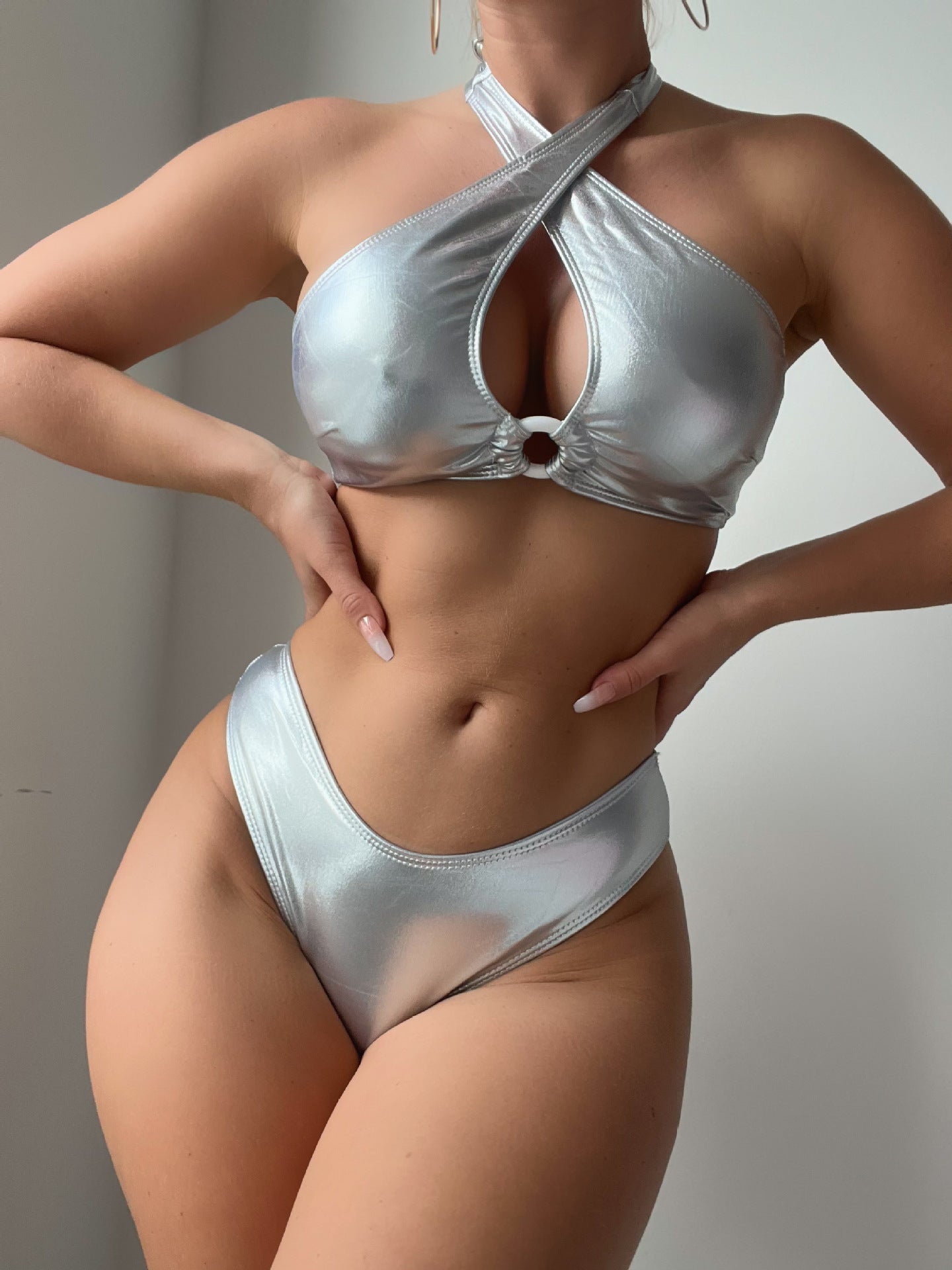 Solid Color Sexy Bikini Three Piece