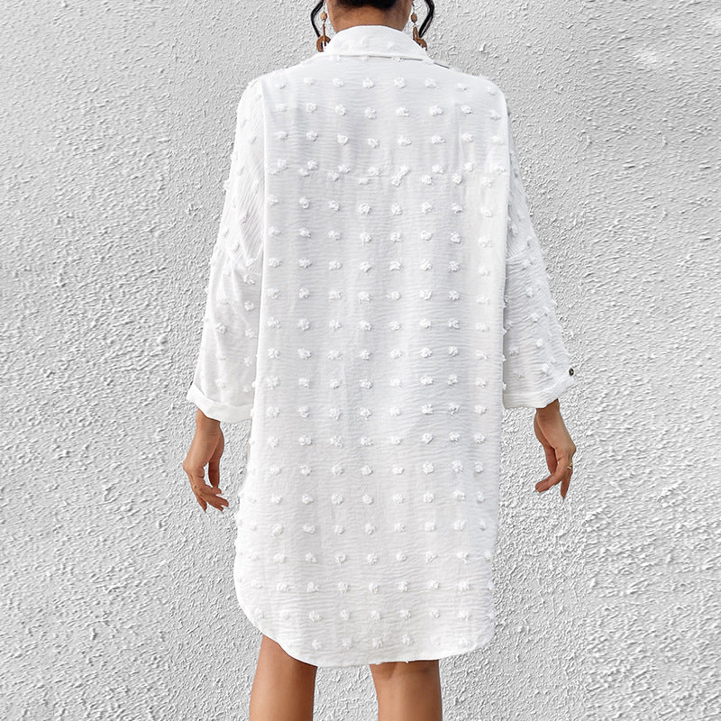 Vacation Sun Protection Clothing Women Beach Jacket Beach Cover Up Breasted Shirt Swimsuit Outwear EvenStar