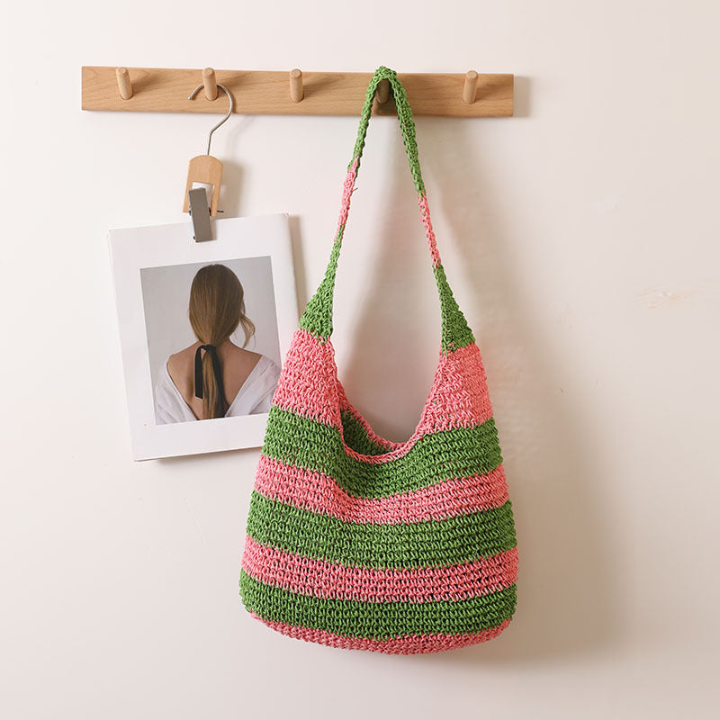 Striped Big Handle Pink