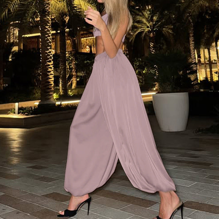 Sexy Vest Women Summer Sleeveless Sling Loose Fit Tappered Trousers Two Piece Set Kigali