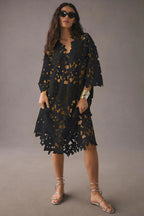 Casual Loose Beach Vacation Blouse Lace Shirt Gemi