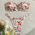 Summer Women Spaghetti Strap Tube Top Backless Sexy Seaside Beach Vacation Swimsuit Set OLam