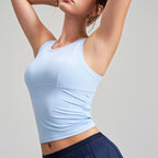 Fitness Sports Vest Fixed Chest Pad Outer Wear Stretch Pleating Slim Yoga Vest Quick Drying Sports Bra Ruiesf