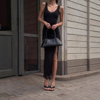 Summer Black Sexy Elegant Lace Slim Fit Patchwork Split Vest Dress Women FOREVEREIGHTEEN