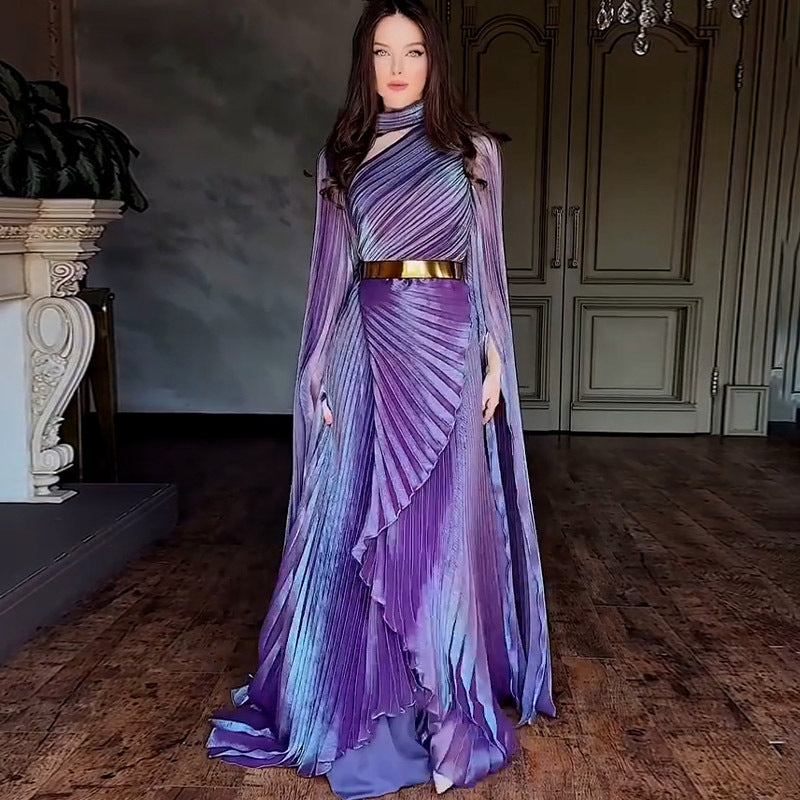 Summer Long Shawl Split Graceful Formal Dress Belt Dress Babeloon