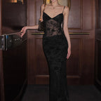 Spring Summer Women Mesh Sexy See through V neck Backless Slim Fit Sling Dress