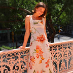 Summer Vacation Printed Maxi Dress Backless Sling Dress XUYUN