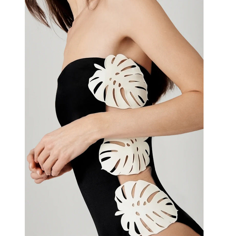 Sexy Cutout Leaf Decoration One Piece Swimsuit Women ShineRealm
