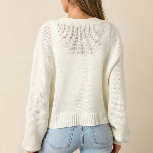 Suéter elegante tipo cárdigan con estampado de fresa en 3D para mujer, suéter de manga larga con botones para otoño e invierno.