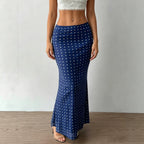 Summer Women Clothing Sexy Dot Mesh Skirt Slim Fit Sheath Skirt George