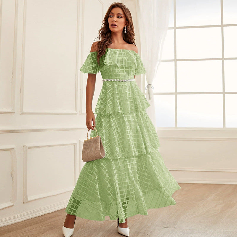 Maxi Dress High Waist off Neck Slim Elegant Dress MIYA