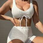 Women Split Swimsuit Pleated Vest Swimsuit Sexy Bikini XUANHUI