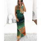 Enter Spring Summer Sexy Backless Slit Dress Loose Vacation Women Clothing Dress Oyrina
