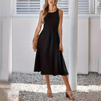 Solid Color Sleeveless Sexy Dress Slim Fit Women Qube
