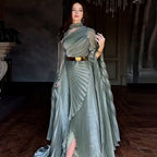 Summer Long Shawl Split Graceful Formal Dress Belt Dress Babeloon
