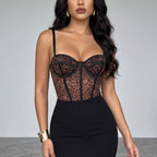 Bestseller Sexy Leopard Print Mesh Boning Corset Corset Spicy Girl Outfit Outerwear Waist Trainer Seductive Women Shapewear Caggiano