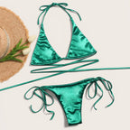 Bikini Doble Bikini Traje de Baño Sexy Traje de Baño Sexy Mujer Traje de Baño Atado Color Sólido