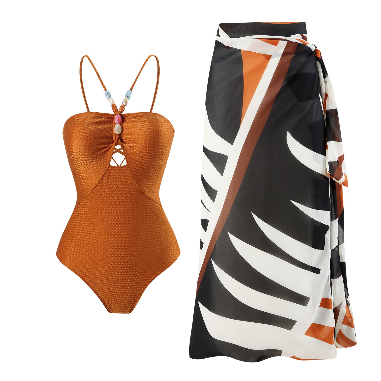 Maillot de bain une pièce de couleur unie pour femme, style rétro français, couvrant le ventre, fin, pour la natation