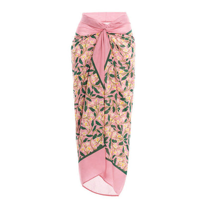 Pink Floral Wrap Skirt