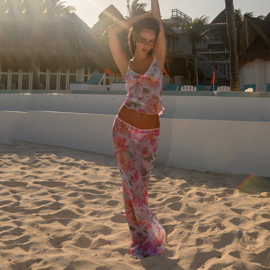 Vestido de playa Bikini Bikini sexy Floral Gasa Mujer Traje de baño Traje de baño Mujer