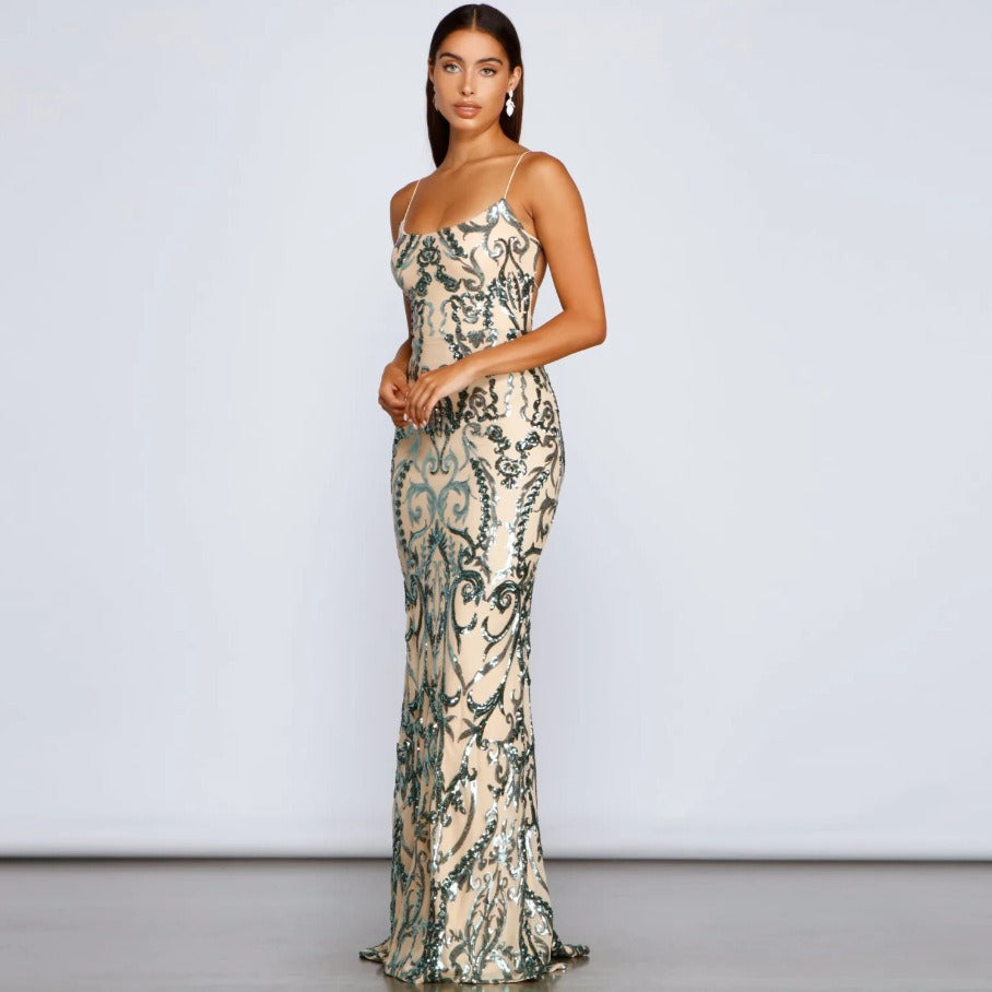 Vestido de Fiesta de Lentejuelas de Primavera Verano para Mujer Vestido de Club con Lentejuelas