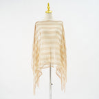 Sexy Mesh Sunscreen Striped Sunscreen Shawl Scarf Lady Shawl Towel