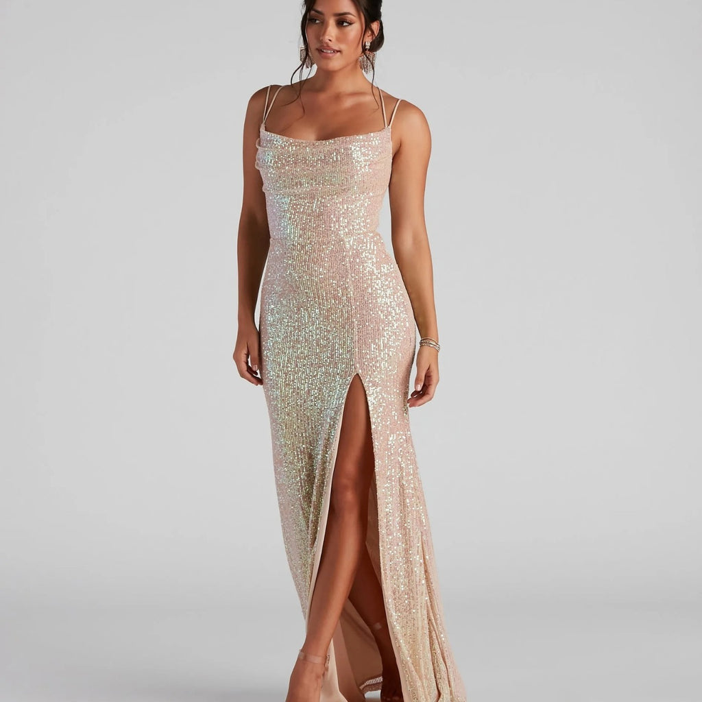 Robe de soirée d'été à sequins pour femme, robe de club à sequins sexy, queue de poisson
