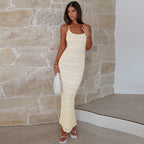 Women Clothing Summer Sexy Backless Slit Slim Fit Tied Dress BULLINGER