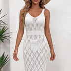 Beachdress Knitted Beach Dress Women Clothing Dress Vest Dress Beach Simple Blouse Oyimi