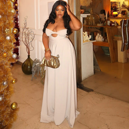 Women Clothing Soft Solid Color Light Floating Princess Dress Elegant Graceful Sling Sleeveless Length Dress