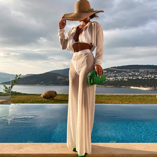 Traje de baño de verano para mujer, traje de baño dividido de cuatro piezas, bikini sexy de playa de verano