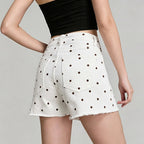 Pure Sweet Spicy Faux Two Piece Polka Dot Pantskirt Women Summer Exposure Proof Skirt A line White Hip Skirt JinRen
