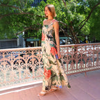 Summer Dress Printed Spaghetti Straps Slimming Dress XUYUN
