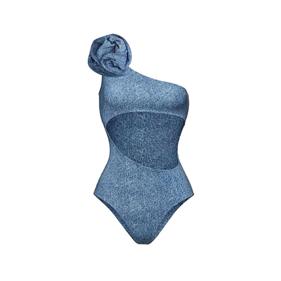 Blue One-Piece Swimsuit