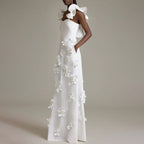 High Grade Stitching Floral Summer White Slim Fit Slim Backless Dress Women Sailfish