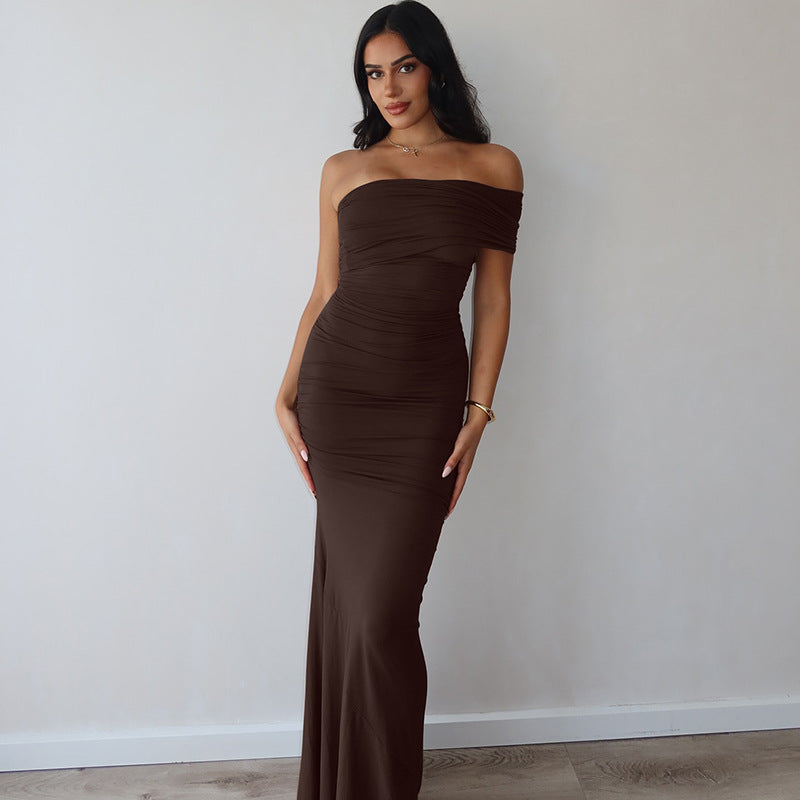 Women Clothing Summer Sexy Backless Slit Slim Dress Women
