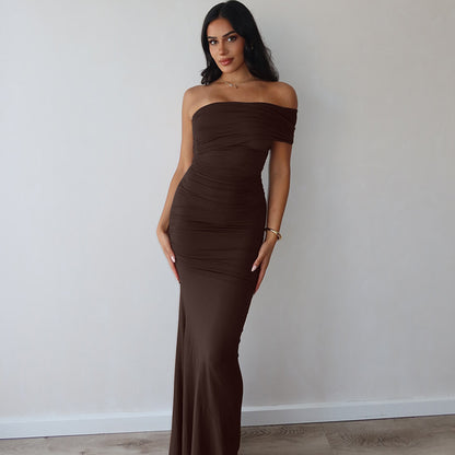 Women Clothing Summer Sexy Backless Slit Slim Dress Women