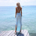 Solid Color Sexy Knitted Hollow Out Cutout Beach Cover up Bikini Swimsuit Beach Women Mangar